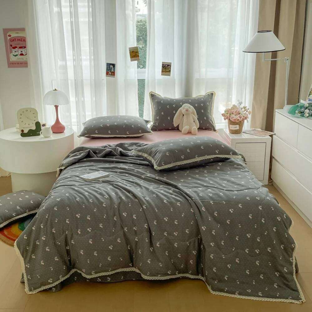 Printed Floral Four Piece Suitable for Bedroom Bedding Set Summer Quilt Bed Sheet With Pillowcases Home Textile H260311
