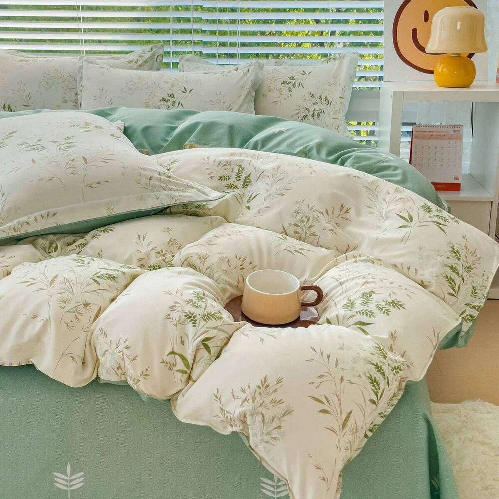 43colours, Four piece sheet gift set, home textile brushed comfortable solid color Christmas couple bed cover H260311