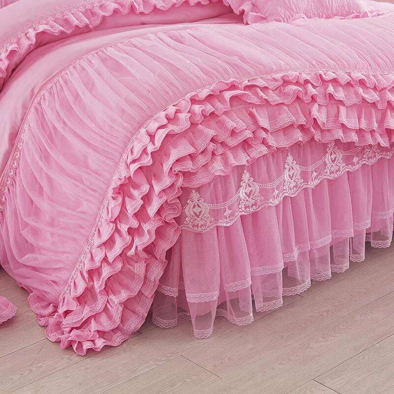 1pcs Lace Duvet + 2 Pcs Pillowcases Fashion Design Soft Comfortable Quilt Cover King/Queen Size Bedding Sets H260311