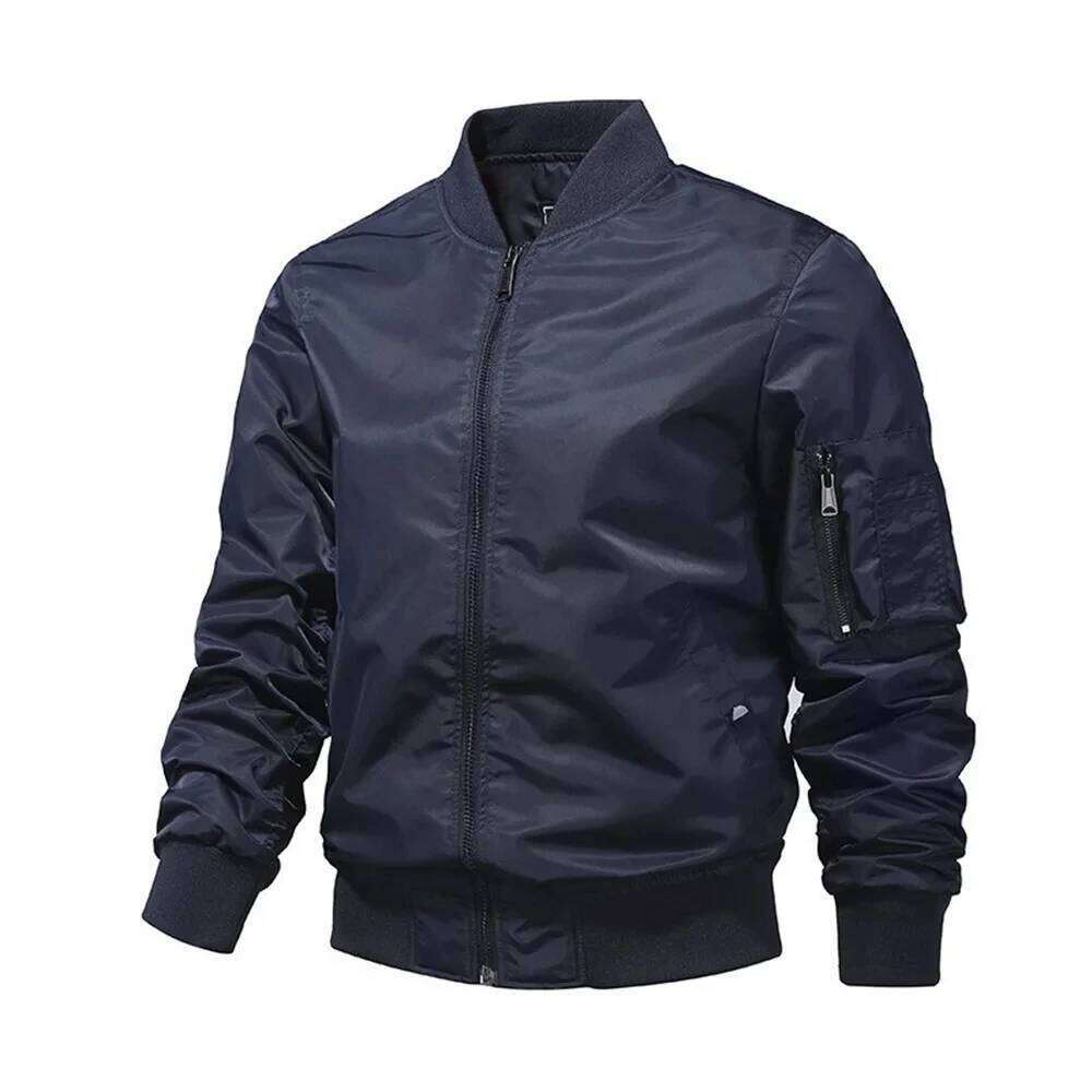 Spring Summer Bomber Jacket Solid Color Fashion Baseball New In Outerwears Jackets for Men S-5XL 26H0311