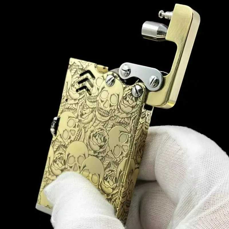 The Sixth Generation Ultra-thin Series Brass Oil Lighter Is A Personalized Fashionable and Trendy Gift for Men Lighters Smoking N260311