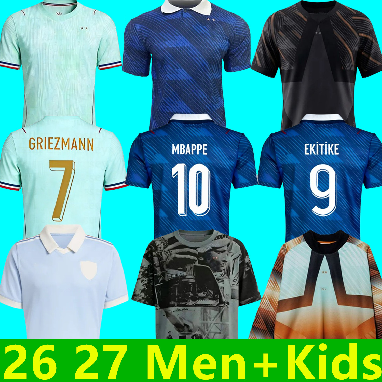 2026 2027 French MBAPPE Soccer Jerseys final BENZEMA GIROUD GRIEZMANN SALIBA PAVARD KANTE POGBA THURAM KOLO DEMBELE world cup 2026 Maillot 26 27 Football Shirt Kids