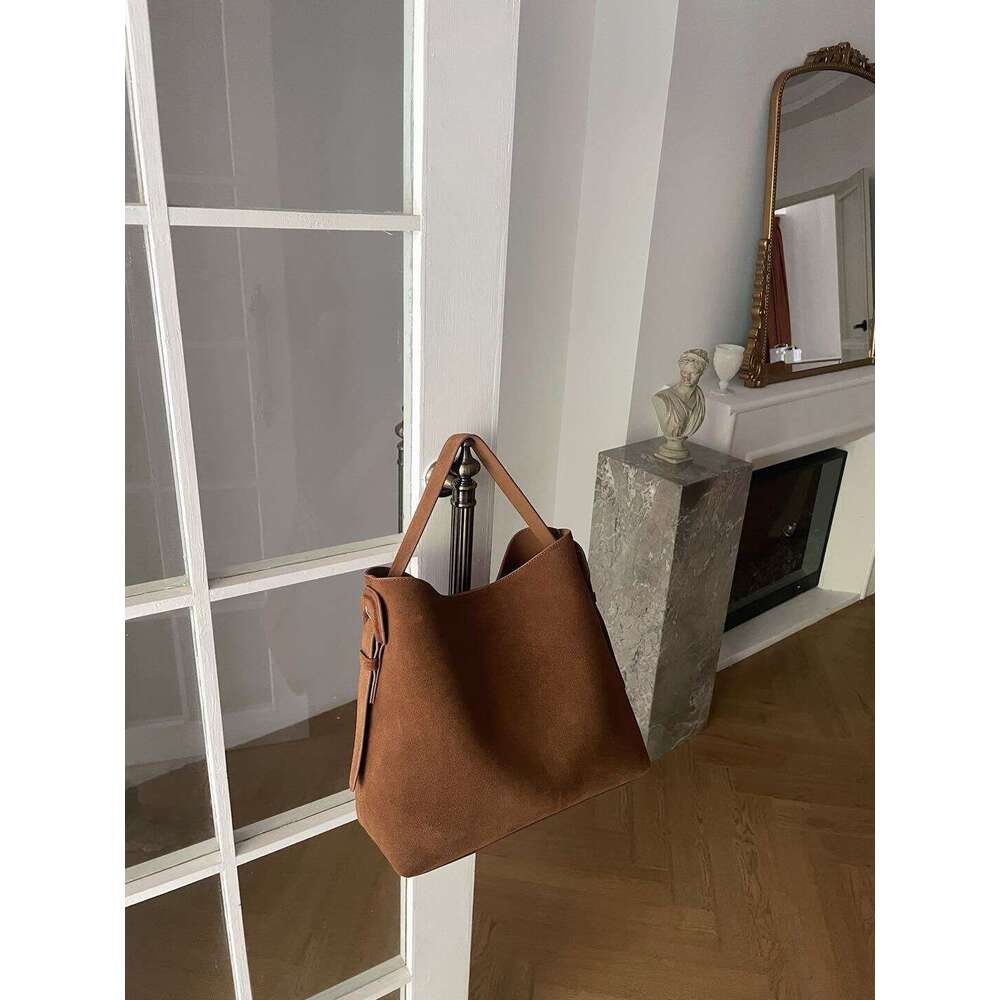 Luxury Shoulder Bags Totes Hobo Korean Style Ins Autumn And Winter New Suede Shoulder Underarm Bag Vintage Versatile Large Capacity Casual Tote For Wo