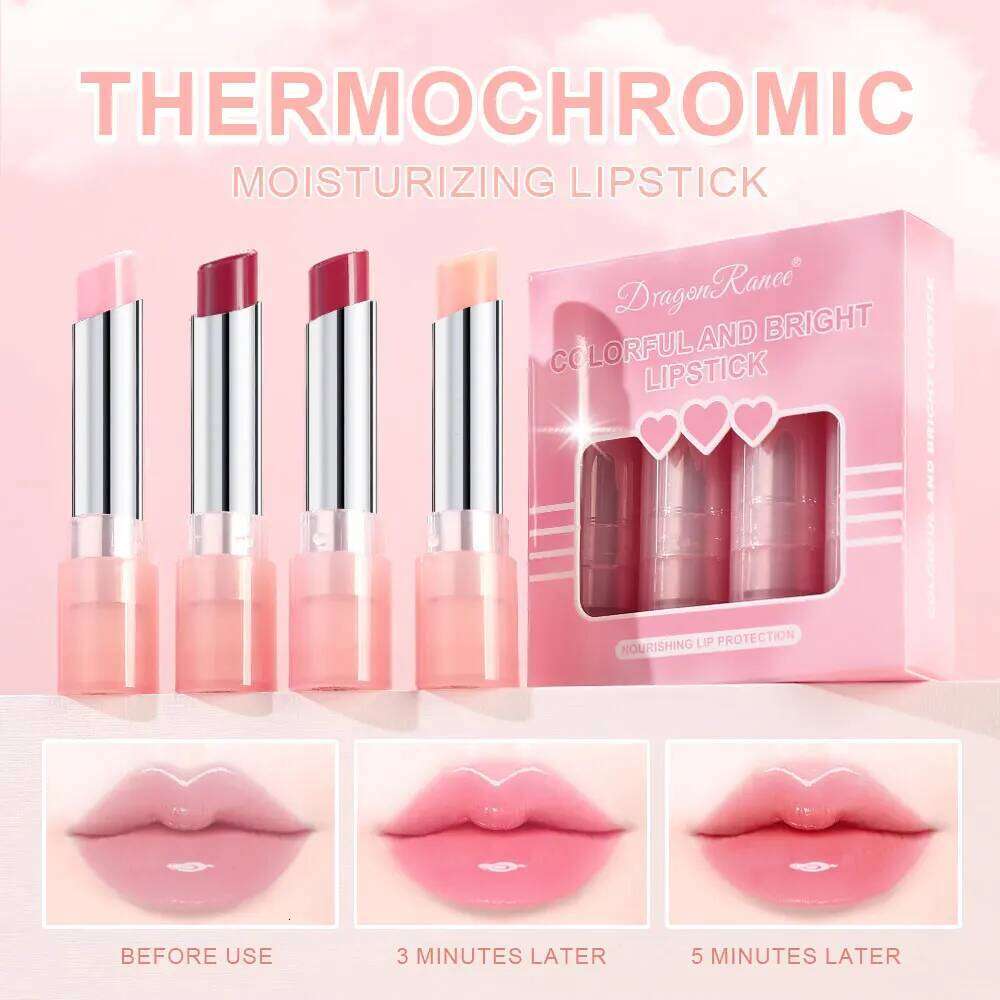 Dragon Ranee Colorful Brilliant Color 4 /set lipstick Soft mist matte waterproof easy color lasting non-stick cup set W260311