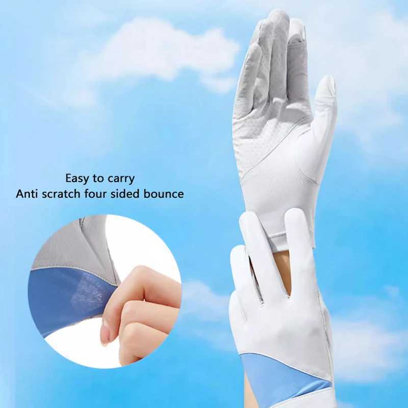 1 Pair Sun Protection Gloves One Size Sunscreen Breathable Anti-UV Cooling Fabric Slip Gloves For Outdoor Cycling Driving M260311