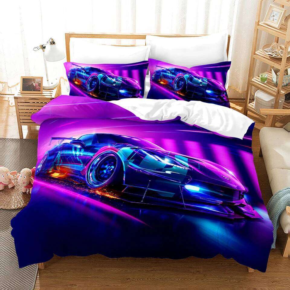 Sports Car Duvet Cover Set High Quality 3D Printed Bedding 2/3pcs Double Queen King Bedclothes Adults Boys Home Textile H260311