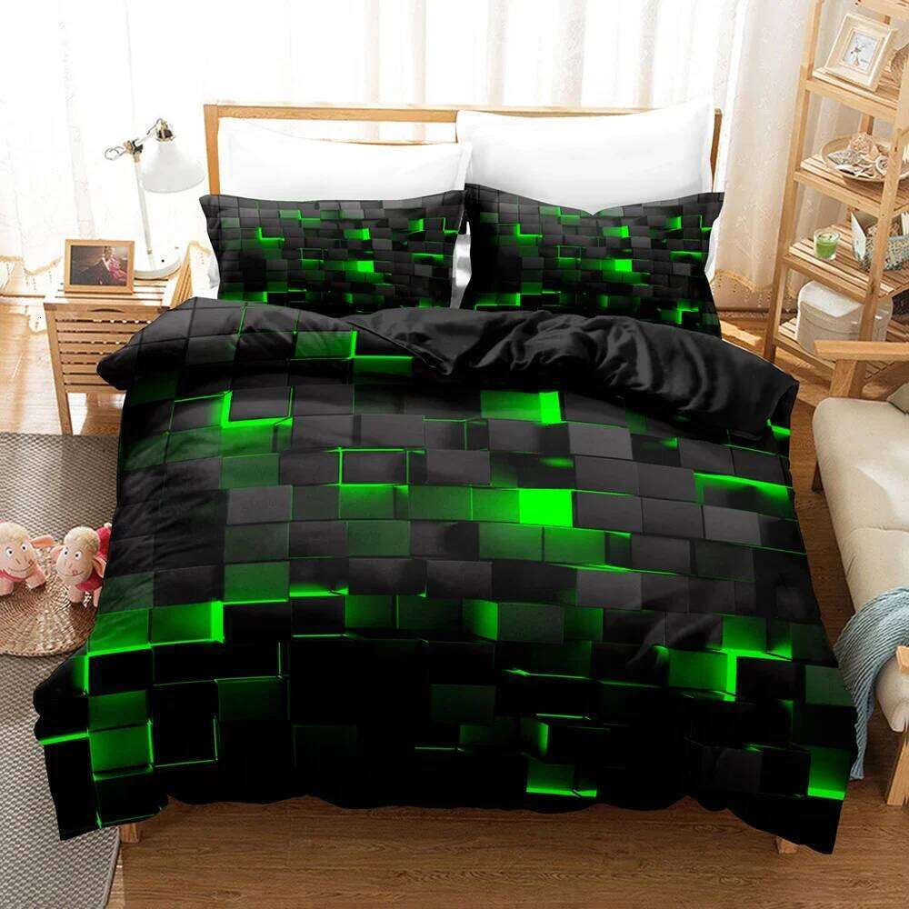 3pcs 1xDuvet + 2xPillowcase Without Core Red Grid Print Bedding Set Comfortable Duvet Cover For Bedroom H260311