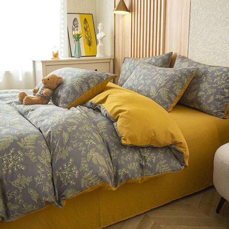 cover Set, Double-Layer Yarn, Includes 1 Quilt Cover 1/2 Pillowcases, Duvet Insert, No Pillow Core H260311 - view 3