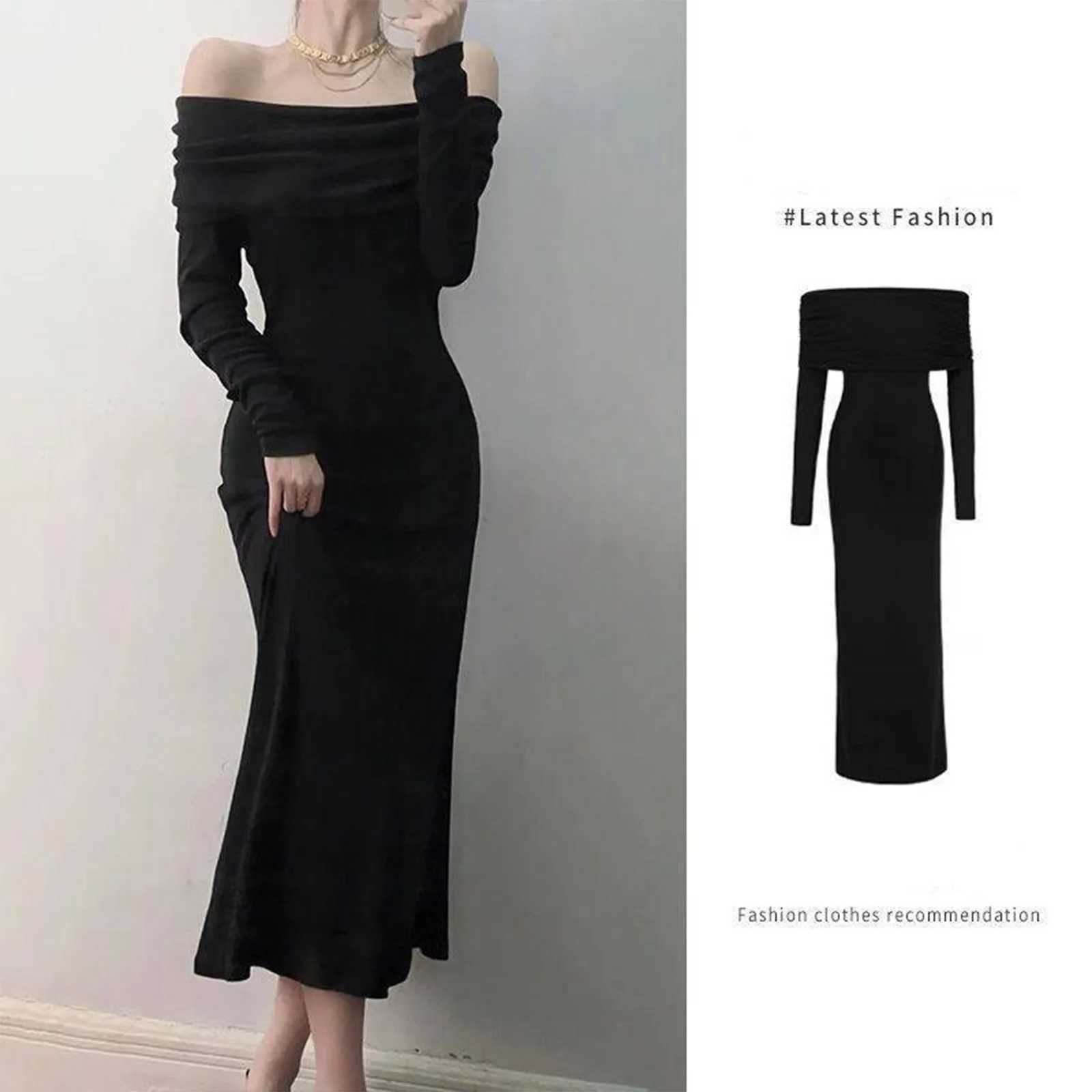 One Shoulder Style Long Sleeved Dress For Women Fashionable Slim Fit And Slimming Effect Paired With French Long Skirt For Women M260311