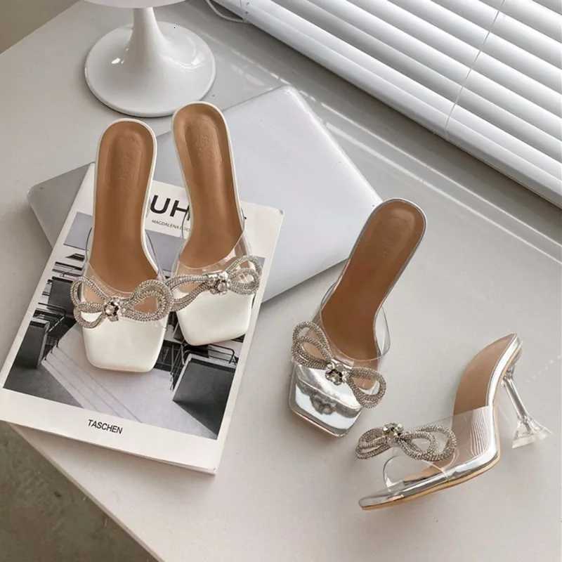 Summer New Style Fashion Sexy Comfortable Banquet Casual Rhinestone Elegant High Heels Bow Womens Zapatos Mujer K260311