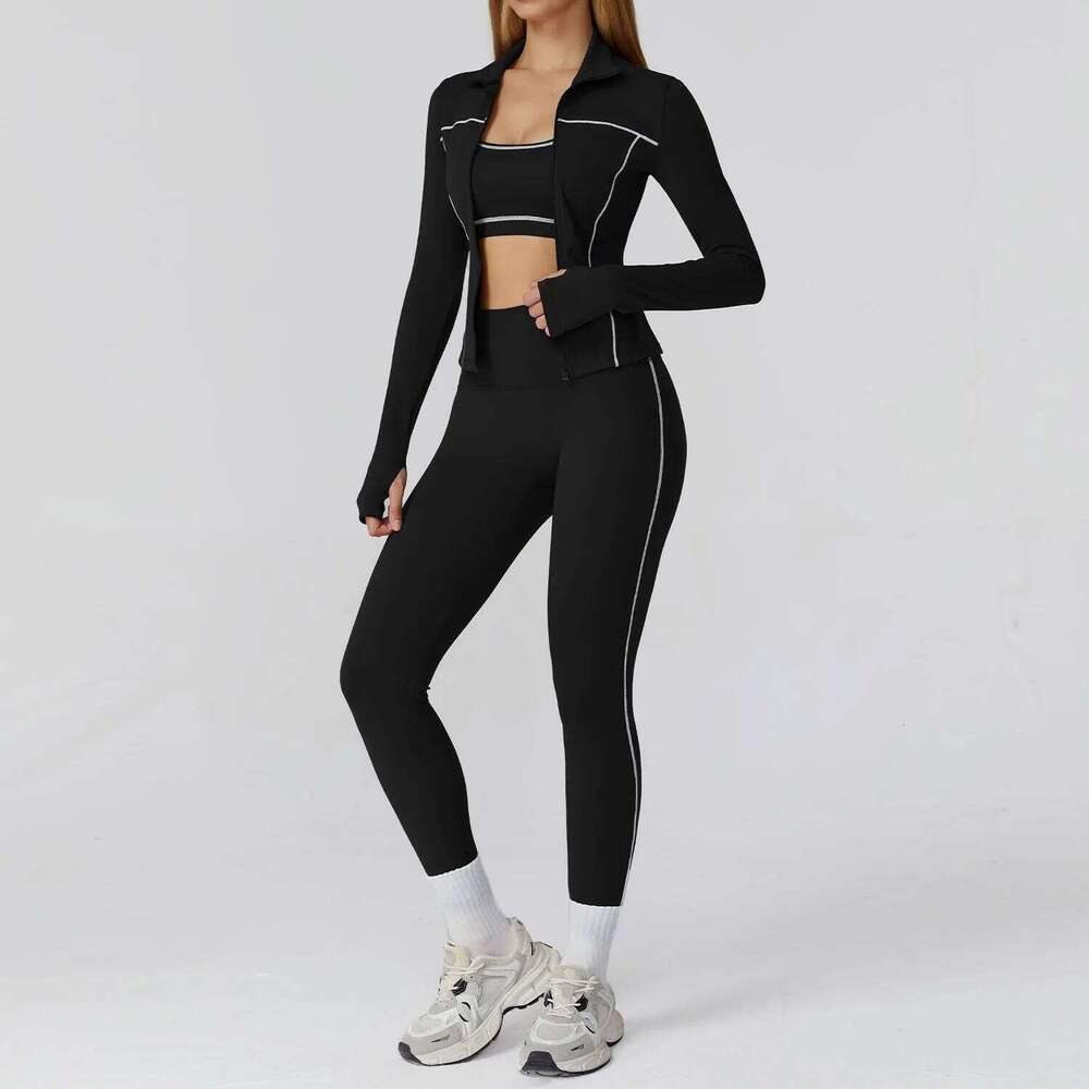 Set 2/3PCS Sports Outfits Women Clothes Fitness Tracksuit Gym Legging Workout Long Sleeved Female Bra Yoga Suit Sportswear 26H0311