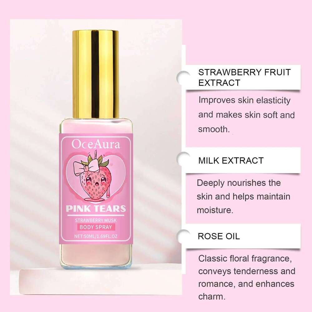 OceanAura Strawberry Musk Body Mist - Refreshing Moisturizing Nourishing Fragrance Spray Z260311