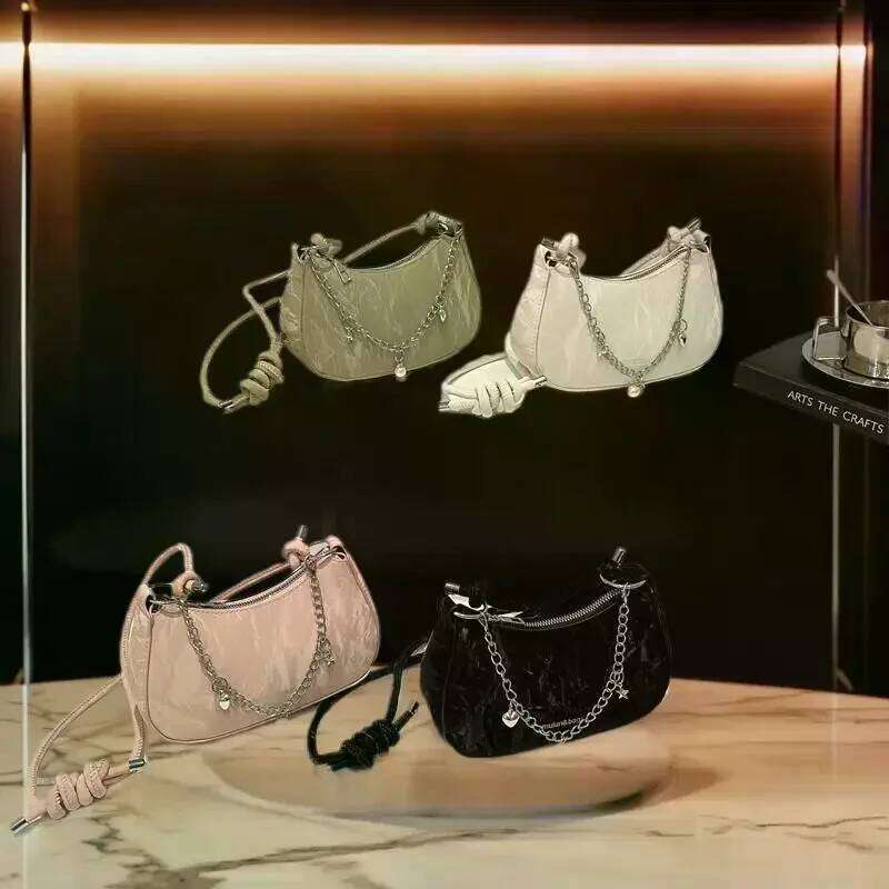 Niche Underarm Women's Fashion Trendy Chain Shoulder Crossbody Versatile Commuting Bag Messenger Bags Girl Birthday Gift XJ260311