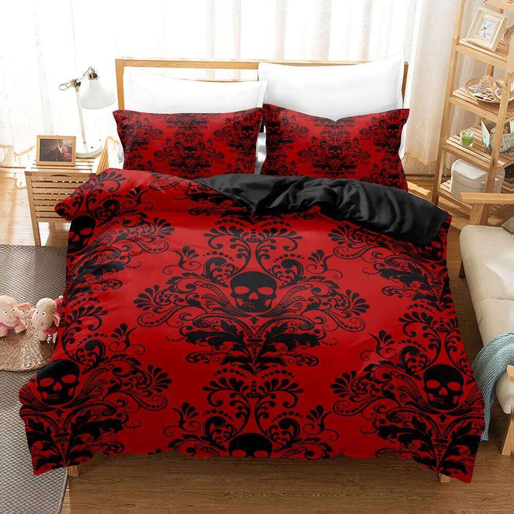 Gothic Style Skull Bedding Sets For Adults Bed Supplies Duvet Cover Set With Pillowcases No Filling Birthday Gifts H260311
