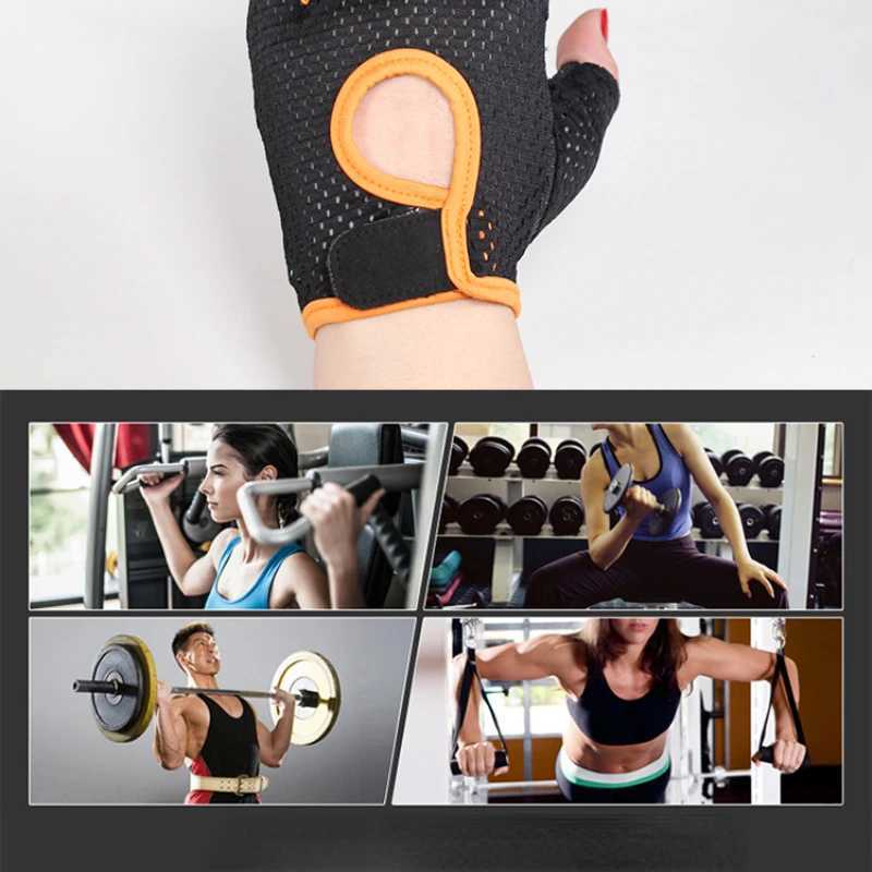 1Pcs Breathable Running Gloves Unisex Couples Half Finger Fitness Anti-slip Outdoor Cycling Sports Workout Fitness Cycle Gloves M260311