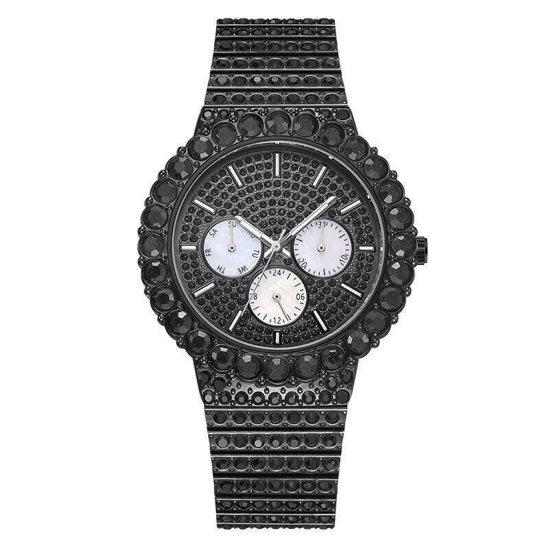 Trendy Full Diamond Fashionable Versatile Leisure Multi functional Luminous Waterproof Men's Quartz Watch