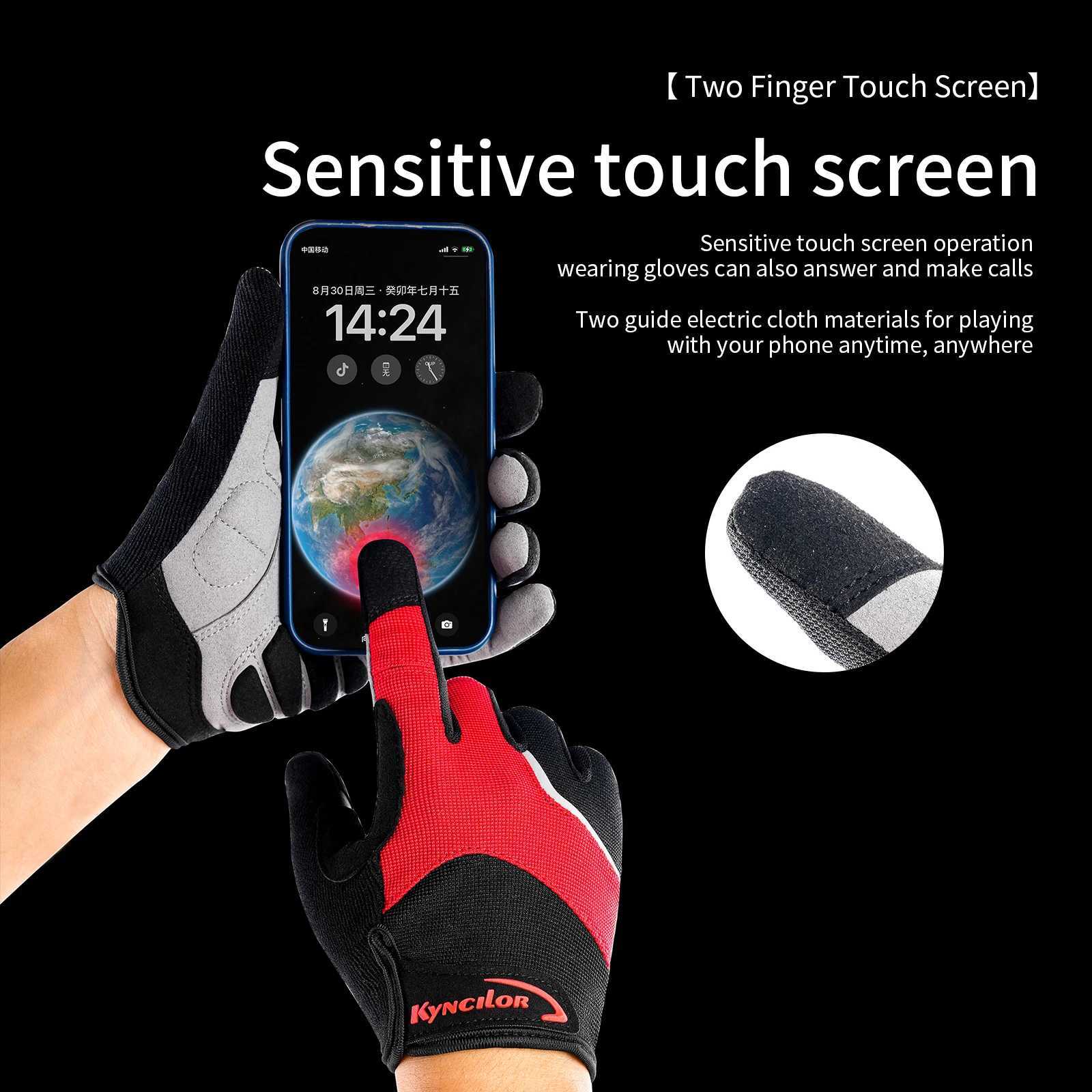 Cycling Anti-slip Full Finger Gloves MTB Bike Bicycle Warm Gloves Pad Men Women Breathable Anti-shock Sports Gloves M260311