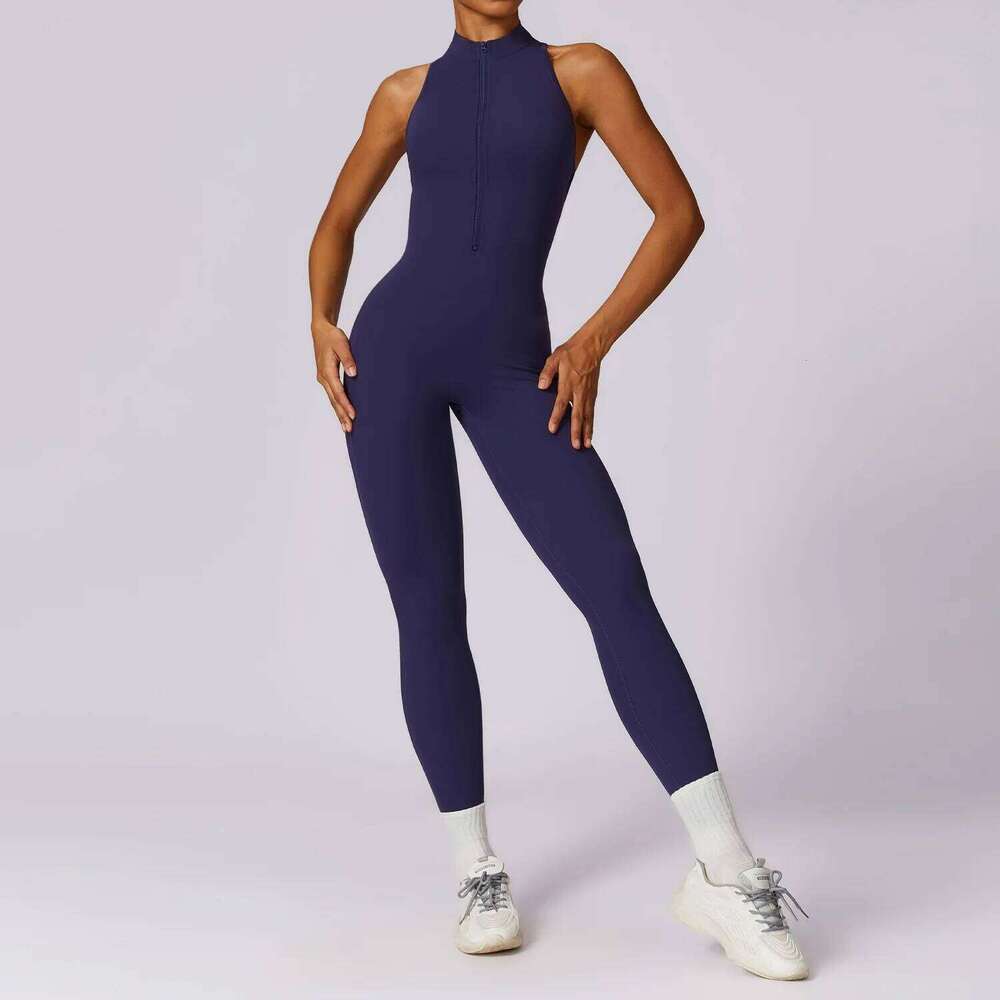 Zipper Jumpsuit Fitness Sports Overalls Gym Clothing Set Yoga Wear Pilates Workout Clothes Women Outfit Push Up Activewear 26H0311