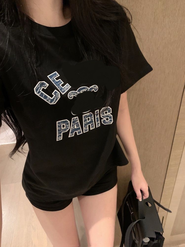 Women summer logo letter print short sleeve designer cotton t-shirts SML