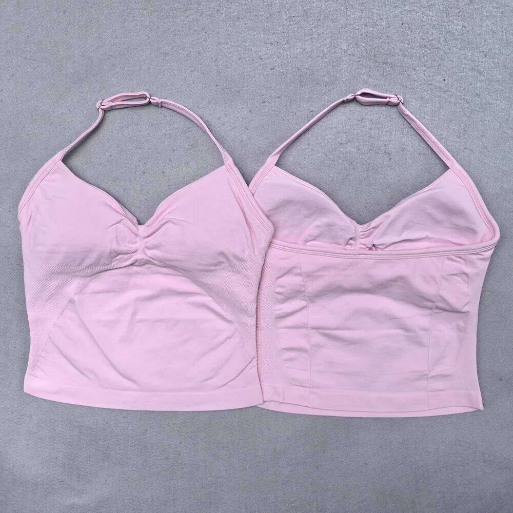 2 Pieces Women Yoga Set Seamless Adjustable Strappy Tank Top Scrunch Sports Shorts Gym Clothes Woman Summer Workout Outfits 26H0311