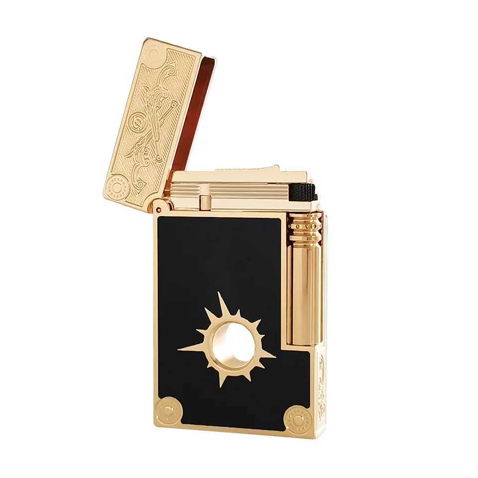 JTDunant Lighter Pure Copper Lacquer Refillable Gas Smoking Cigar Gadgets Men Halloween Gifts Collections 2025 N260311