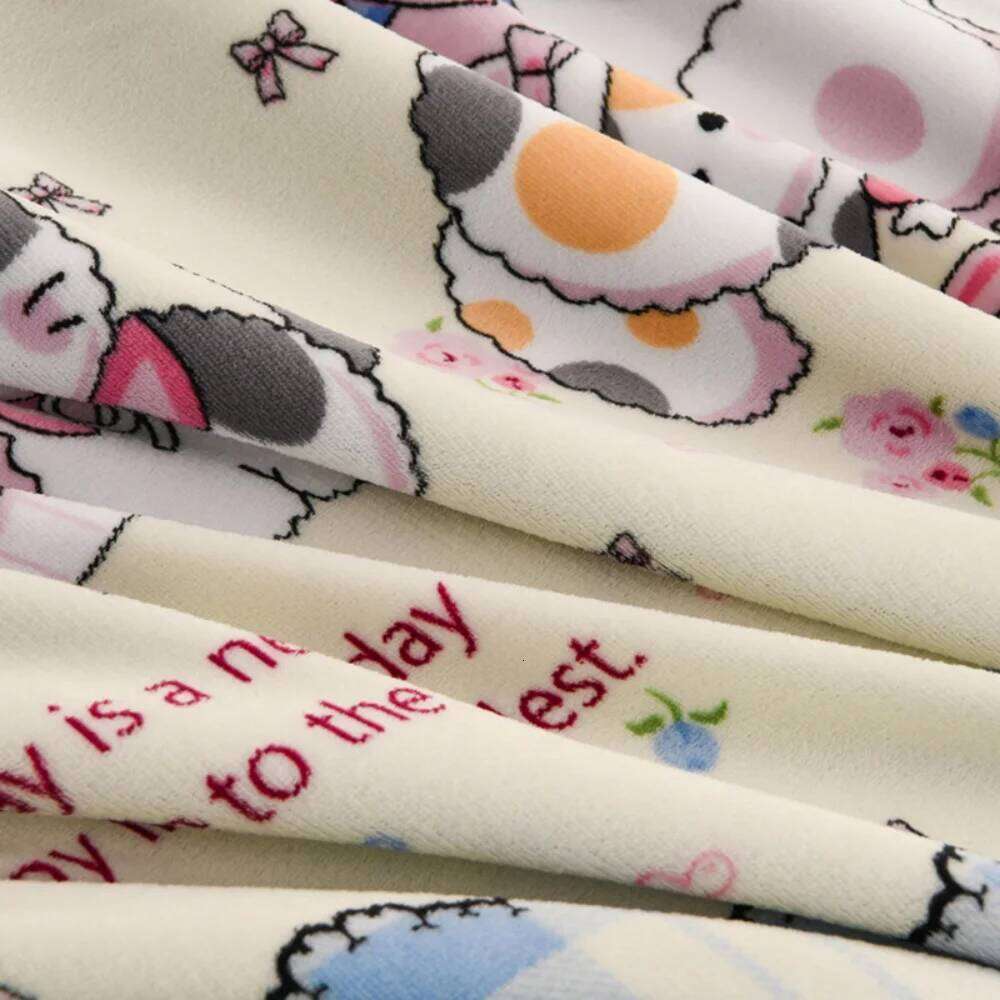 Cartoon Print Thickened Milk Velvet Four-Piece Winter Warm Soft Duvet Quilt Cover Bed Sheet Pillowcase Bedding Set H260311 - view 7