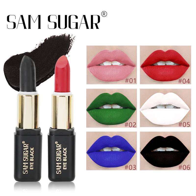 Halloween lipstick dark matte waterproof long-lasting non-stick cup olive green white lip glaze W260311