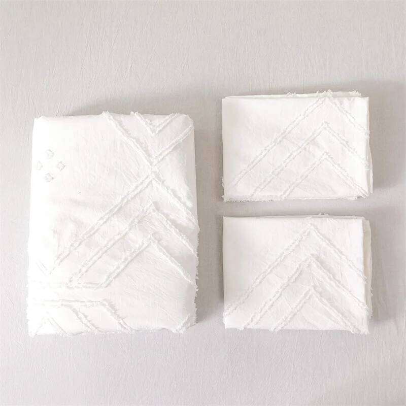 Quality Geometric Cut Flowers Duvet Cover King Size Pure Color Queen Bedding Set Twin High End Quilt Covers Pillow Case H260311