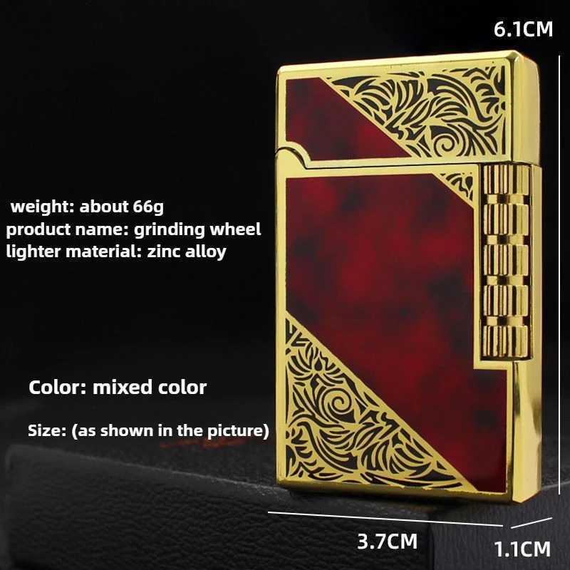 2026 Gas Lighter Grinding Jet Gas Flint Lighter Butane Metal Emboss PING Bright Sound Cigarette Cigar Lighter Inflated N260311