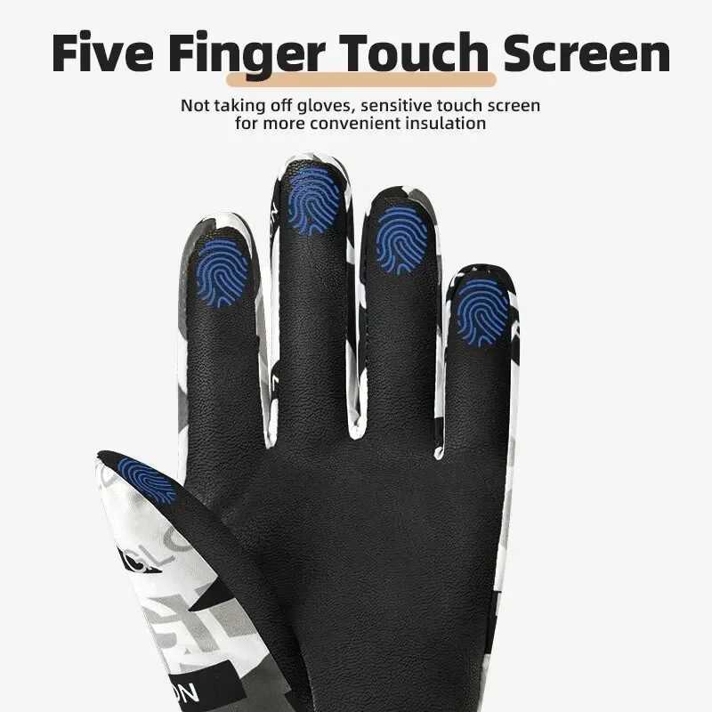 Ski Touch Screen Gloves Winter 3M Thermal Cotton Waterproof Windproof Non-Slip Full PU Elastic Warm Gloves For Men Women M260311