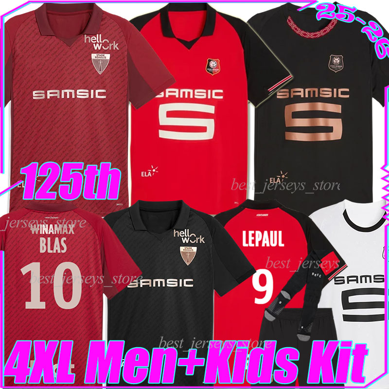 4XL 1901-2026 Stade Rennais 125th soccer jerseys Rennes LEPAUL BLAS EMBOLO MEITE M.TAMARI CAMARA MERLIN AIT BOUDLAL AIT BOUDLAL men kids kits socks sets football shirt