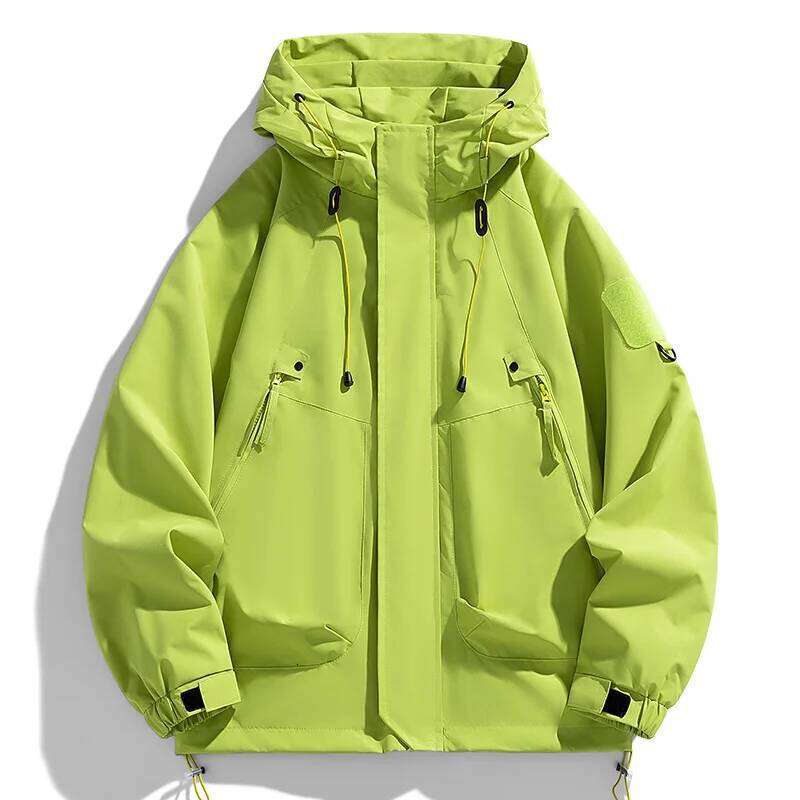 Windbreakers Men Zipper Coat Cargo Waterproof Black Bomber Camping Loose Thin Softshell Hooded Hiking Jacket 26H0311