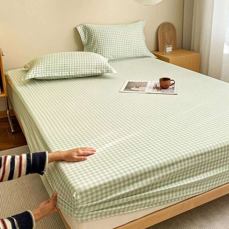 3-piece sheet set, gingham bed cover + a pair of pillowcases no core, home bedding, soft and comfortable for all seasons H260311