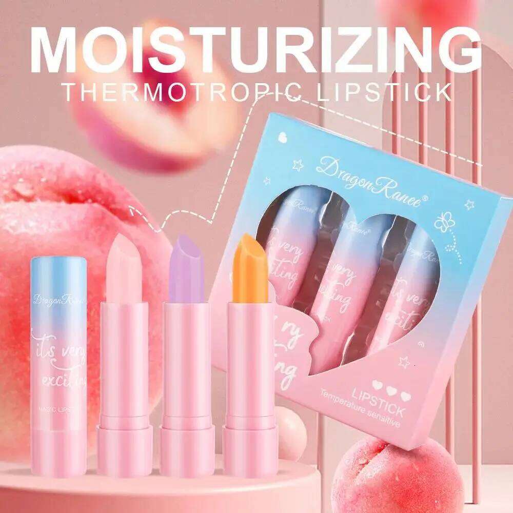Women Lipstick Set 3pcs Moisturizing Long Lasting Non Transfer Warm Tone Balm Nourishing Lip Color Collection W260311