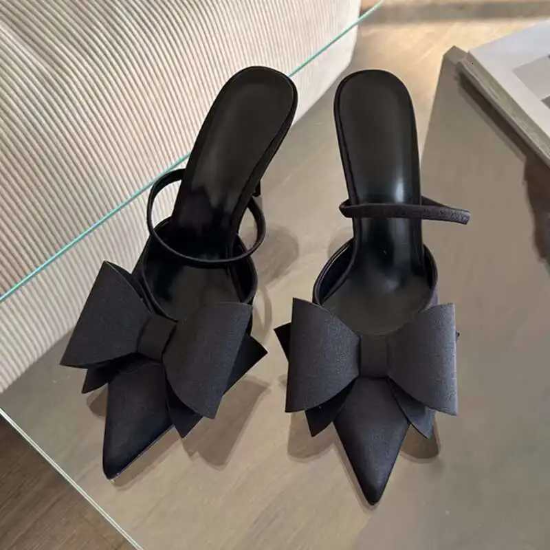 Fashion Butterfly-Knot Ladies Heels Sandals Shoes Female Pointed Toe Footwear Elegant Women Heeled Sandals Shoes Big Size 43 K260311