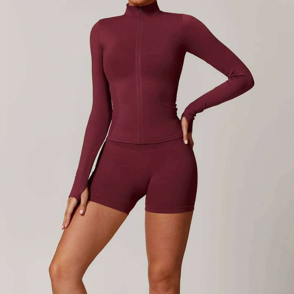 Seamless Clothes Women Sportswear Yoga Suits Tracksuits Fitness Zipper Long Sleeved Sports Set Gym Leggings 26H0311