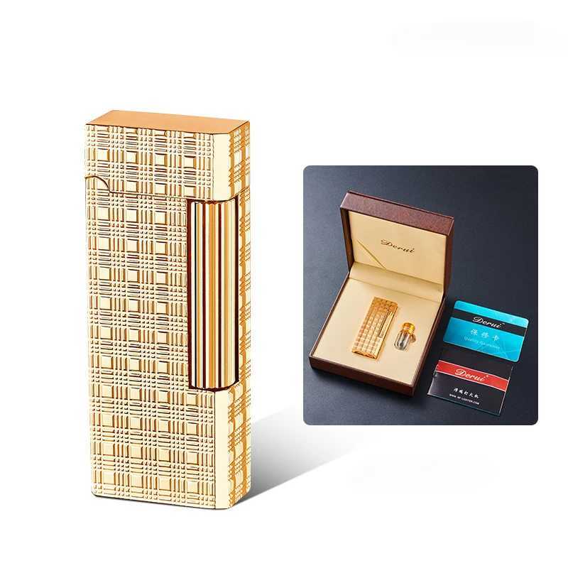 Classic Grinding Wheel Lighter with Exquisite Carving Technology Retro Mini Open Flame Inflatable Lighter Business Mens Gift N260311