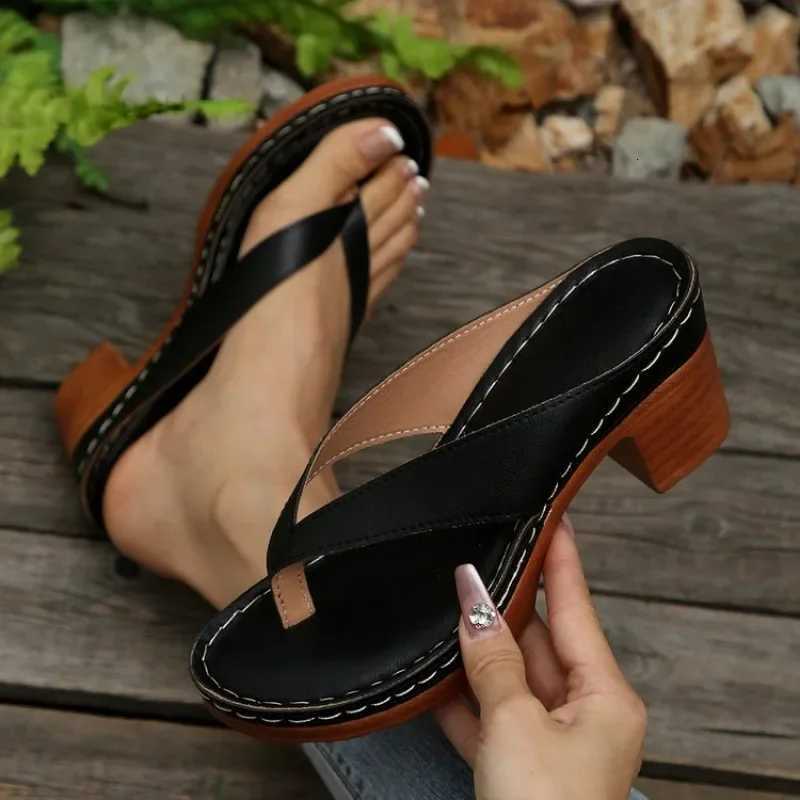 WomenS Stylish Summer Slide Sandals - Casual Open-Toe Design with Flip Flops Black Cover Upper Inner Slip-On Platform Shoes K260311