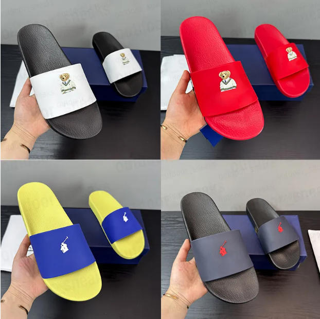 Designer slippers POLO aristocratic casual slippers men's polo England Paul one line drag fashionable home and outdoor sandals