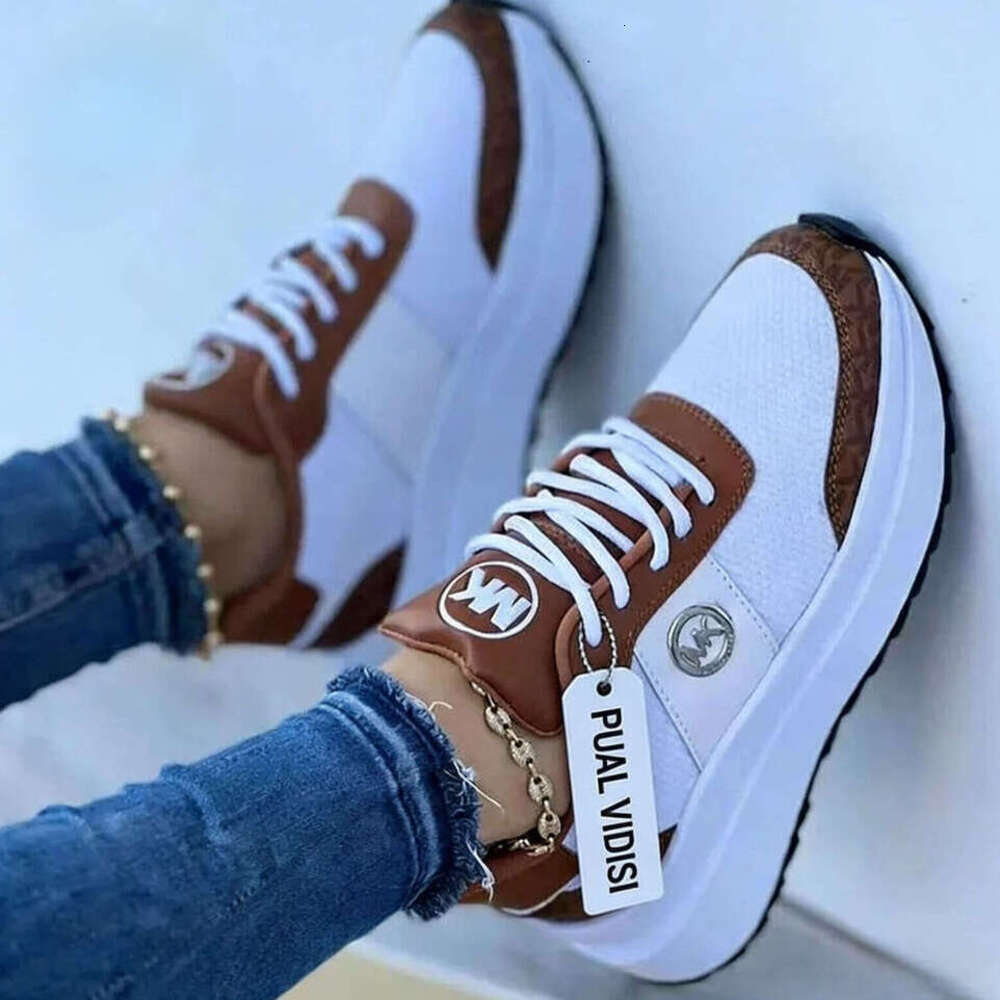 Free Shipping Casual Shoes Running Sneaker Designer Shoes Women's Casual Wedge Sneakers New Lace-up Mid Heel Large Size Mesh Single Shoes
