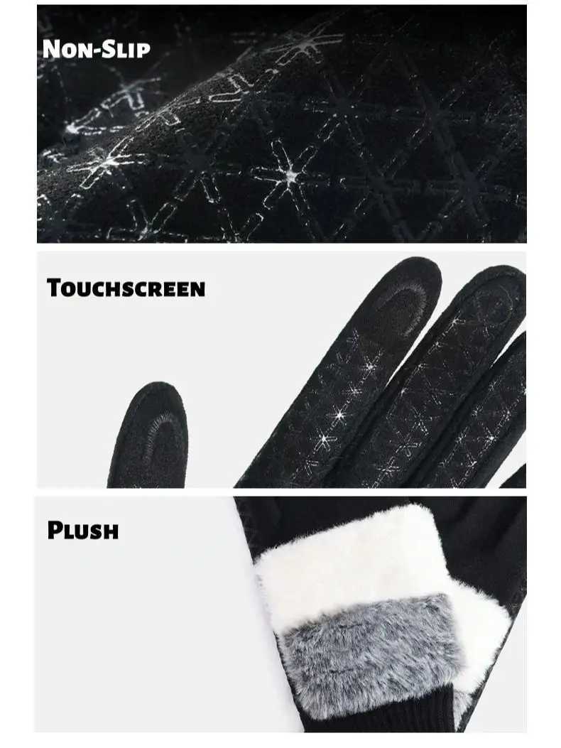Fashionable Gloves Women Outdoor Windproof and Cold-Resistant Gloves Mens Cycling Gloves with Palm Anti-Slip Fleece Lining M260311