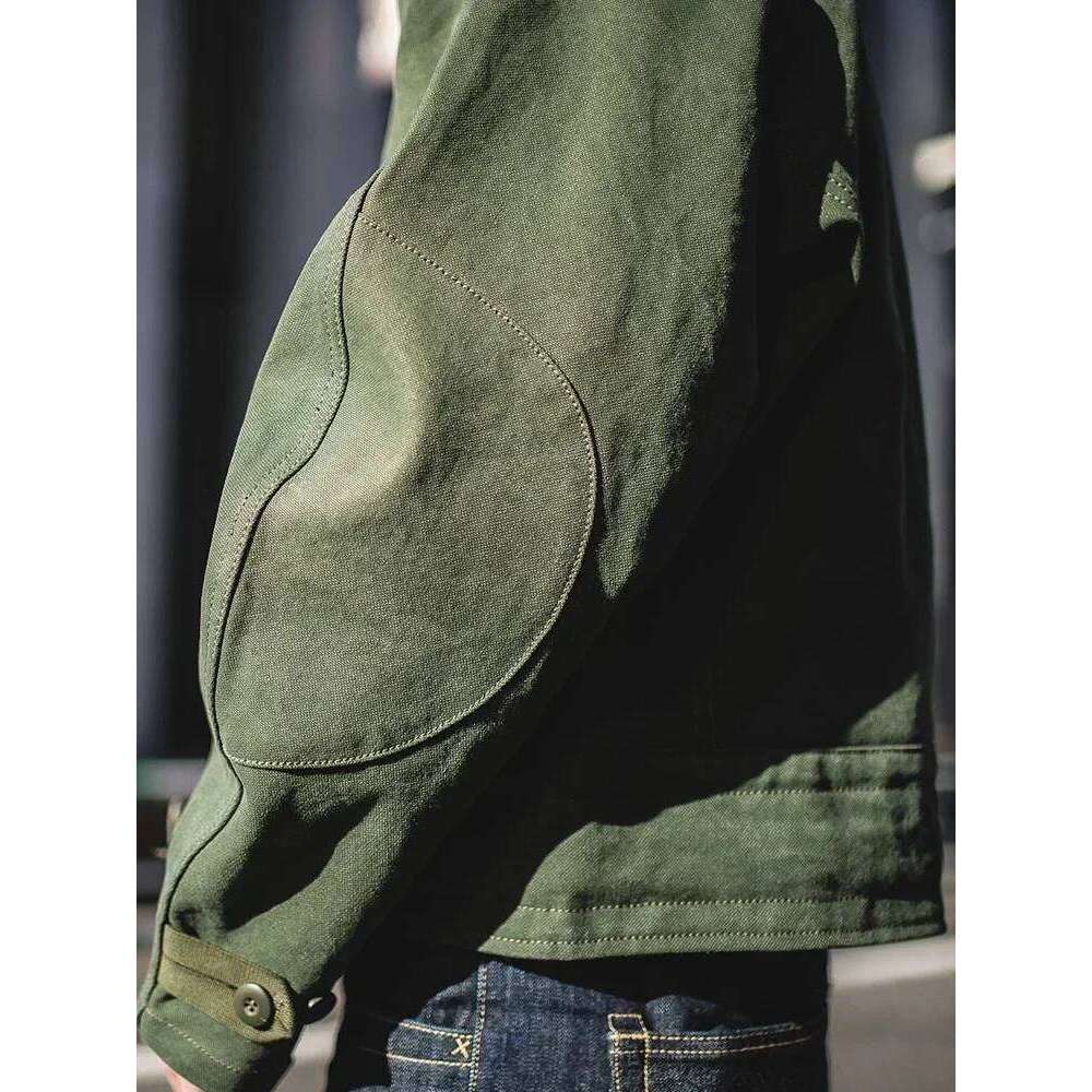 American Vintage Motorcycle Jacket Amekhaki Retro Military Green Coat Men's Spring New Arrival 26H0311