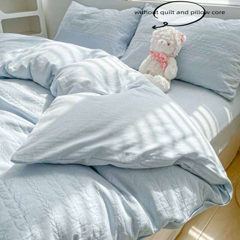 3pcs Jacruard Duvet Set 1*Duvet Cover + 2*Pillowcase, Without Core, pure color Bedding Set, Soft Comfortable H260311