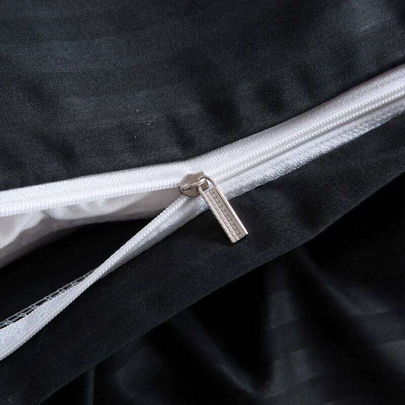 3PC Satin Black Cover Set Comfortable Bedding Duvet Cover*1+Pillowcase*2 Bedroom Home Decoration Without Padding/Core H260311