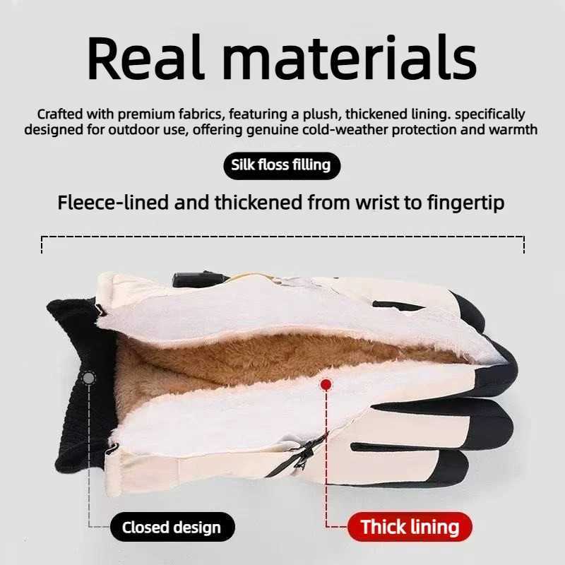 Winter Cycling Gloves Non Slip Touch Ski Gloves Snowboard Accessories Waterproof Pocket Warm Mens and Womens Thermal Gloves M260311