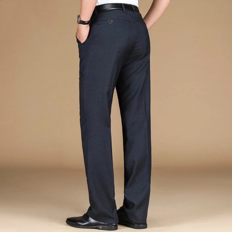 Mens Classic Straight Leg Business Suit Pants Solid Formal Occasion Office Pants Male High Quality Baggy Trousers Plus Size 260227