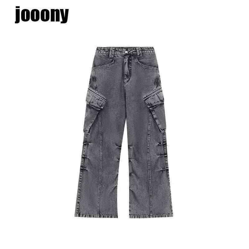 Wide Leg Baggy Clothing Cargo Men Street Vintage Washed High Waisted Four Seasons Jeans Pants Casual Z260225