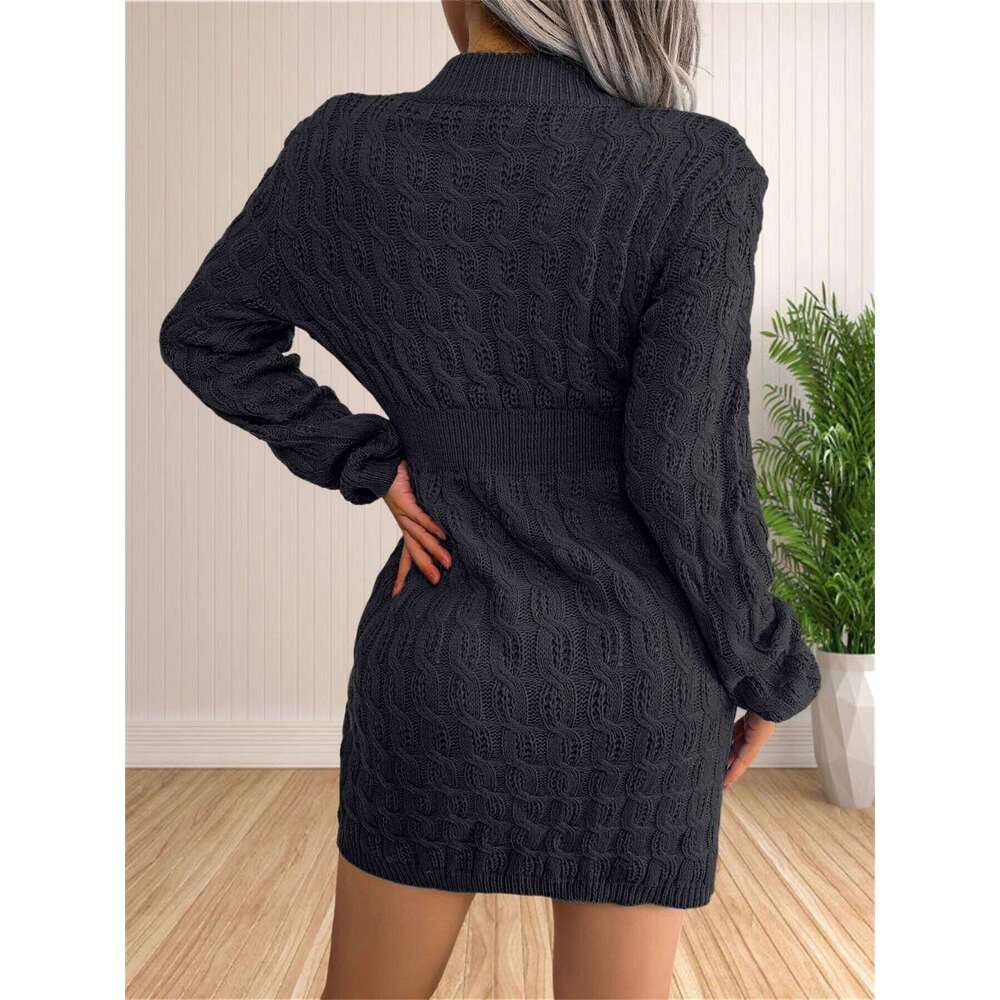 Women Skirt Dress Solid Color Long Sleeve Knit Pullover Sweater Bodycon Crewneck Autumn Winter Z260311