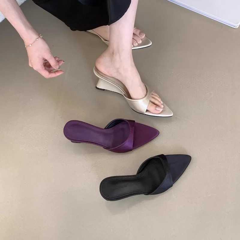 New Summer Fashion Wedges Outdoor Clip Toe Women Gladiator Ladies Casual Dress Street Style Slides K260311