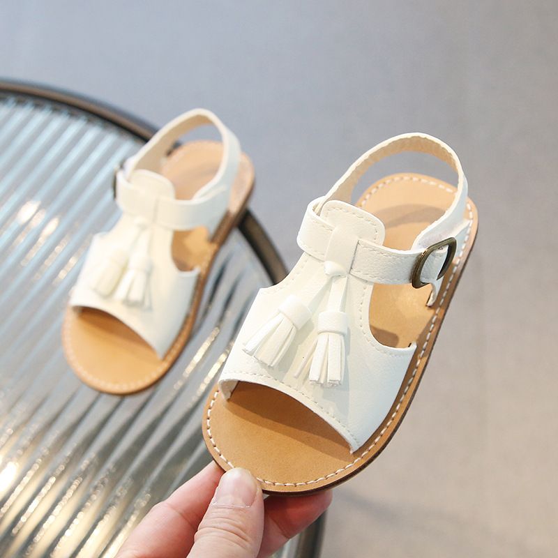 Kids Designer Sliders Sandals Girls Flat Tassel Sandals Kidszworld Toddler Fashion Design Summer Non-Slip Sandals Size US5.5C-US12.5C K0752